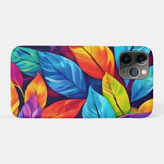 Farbenfrohe Foliage Muster Case-Mate iPhone Hülle (Rückseite (Horizontal))