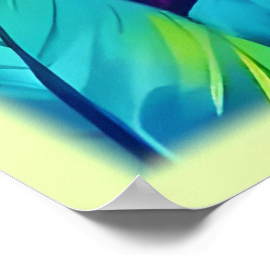 Farbenfrohe Foliage Muster Poster (Ecke)