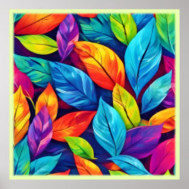 Farbenfrohe Foliage Muster Poster