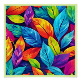 Farbenfrohe Foliage Muster Poster