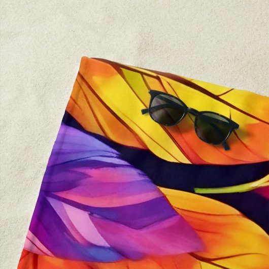 Farbenfrohe Foliage Muster Strandtuch (Beispiel)