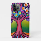 Farbenfrohe Folk Art Style Whimsical Tree Case-Mate iPhone Hülle (Rückseite)