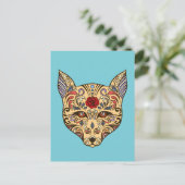 Farbenfrohe Folk Art Sugar Magical Fox Postkarte (Stehend Vorderseite)