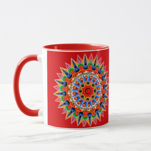 Farbenfrohe Folklore-Design-Tasse Tasse (Links)