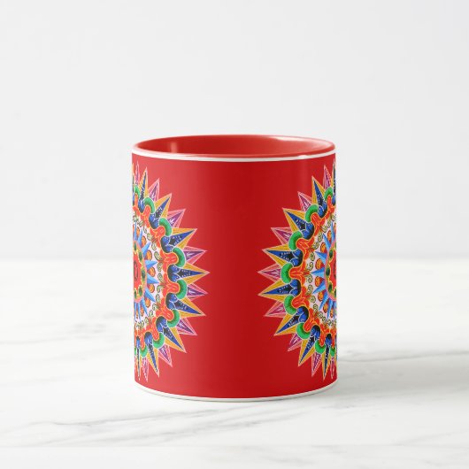 Farbenfrohe Folklore-Design-Tasse Tasse (Zentrum)