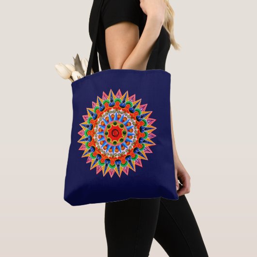 Farbenfrohe Folklore Design Toag Tasche (Von Nahem)
