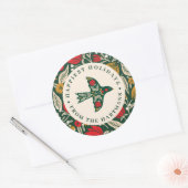 Farbenfrohe Folklore Floral Bird Weihnachtszeit Na Runder Aufkleber (Umschlag)