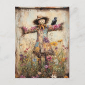 Farbenfrohe Folkloreinskizze mit Wildblumen Postkarte (Vorderseite)