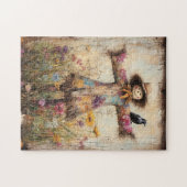 Farbenfrohe Folkloreinskizze mit Wildblumen Puzzle (Horizontal)