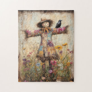 Farbenfrohe Folkloreinskizze mit Wildblumen Puzzle