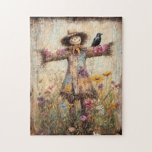 Farbenfrohe Folkloreinskizze mit Wildblumen Puzzle (Vertikal)
