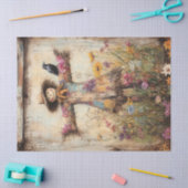 Farbenfrohe Folkloreinskizze mit Wildblumen Seidenpapier (Basteln)