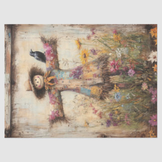 Farbenfrohe Folkloreinskizze mit Wildblumen Seidenpapier