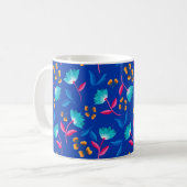 Farbenfrohe Folklorekunst Blumenmuster Kaffeetasse (Vorderseite Links)