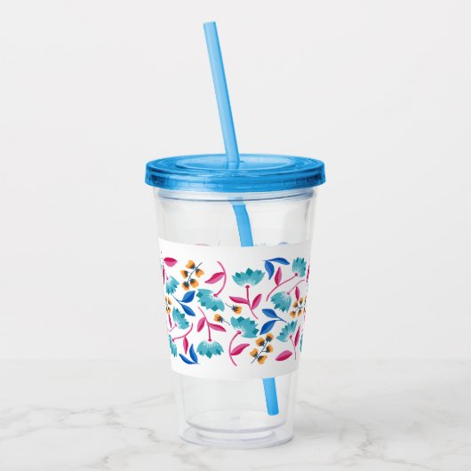 Farbenfrohe Folklorekunst Muster Acryltrinkbecher (Links)