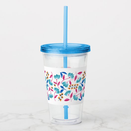 Farbenfrohe Folklorekunst Muster Acryltrinkbecher (Vorderseite)