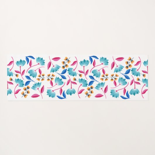 Farbenfrohe Folklorekunst Muster Yogamatte (Rückseite (Horizontal))