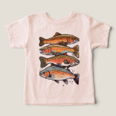 Farbenfrohe Forelle in einer Row, die mit Papa fis (Design Vorderseite)