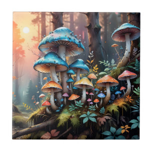 Farbenfrohe Forelle Pilz Fliese