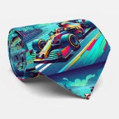 Farbenfrohe Formel-1-Rennwagen 2 Krawatte (Gerollt)