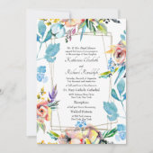 Farbenfrohe formelle Blumenbriefe Eltern Hochzeits Einladung (Vorderseite)