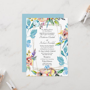 Farbenfrohe formelle, blumengeschieden Eltern, die Einladung