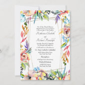 Farbenfrohe formelle, lebendige, blumenreiche Elte Einladung (Vorderseite)