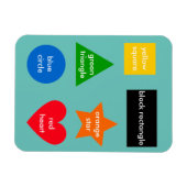 Farbenfrohe Formen färben Worte lernen Lehren Magnet (Horizontal)