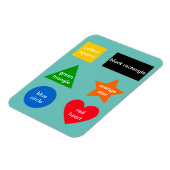 Farbenfrohe Formen färben Worte lernen Lehren Magnet (Linke Seite)