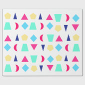 Farbenfrohe Formen Geometrisches Muster zum Geburt Geschenkpapier (Flach)