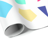 Farbenfrohe Formen Geometrisches Muster zum Geburt Geschenkpapier (Rolleneckpunkt)