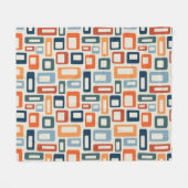 Farbenfrohe Formen im Stil des Mitteljahrhunderts Fleecedecke (Vorderseite (Horizontal))