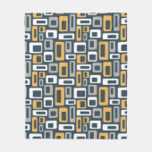 Farbenfrohe Formen im Stil des Mitteljahrhunderts Fleecedecke (Vorderseite)