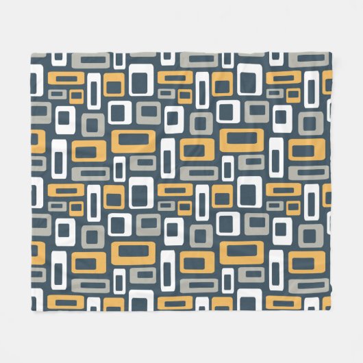 Farbenfrohe Formen im Stil des Mitteljahrhunderts Fleecedecke (Vorderseite (Horizontal))