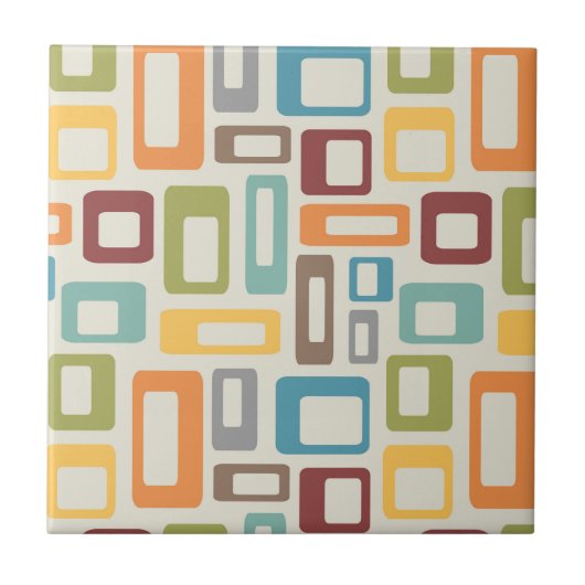 Farbenfrohe Formen im Stil des Mitteljahrhunderts Fliese (Vorderseite)