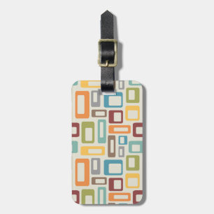 Farbenfrohe Formen im Stil des Mitteljahrhunderts Gepäckanhänger