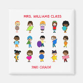 Farbenfrohe Formen Multi Cultural Children Magnet (Vorne)