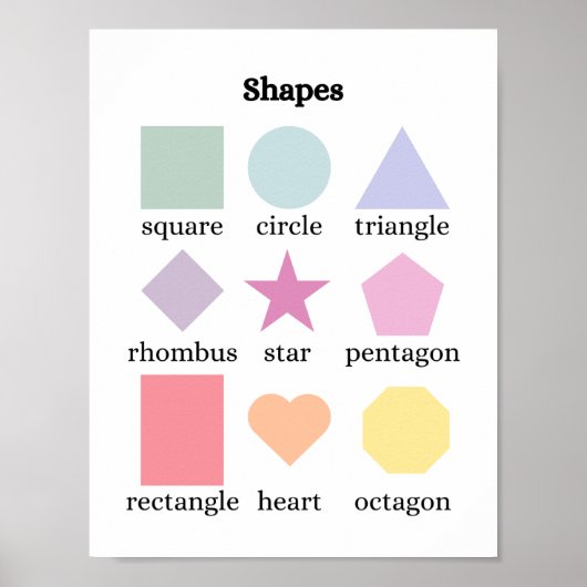 Farbenfrohe Formen pädagogisches Poster (Vorne)