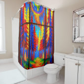 Farbenfrohe Forstkunst Duschvorhang (Beispiel)