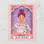 Farbenfrohe Fortune Teller Tarot Illustriert Gebur Postkarte (Vorderseite)