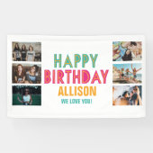 Farbenfrohe Foto Collage Kid's Happy Birthday Part Banner (Horizontal)