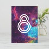 Farbenfrohe Foto Galaxy Hochzeit Tischnummern (Stehend Vorderseite)