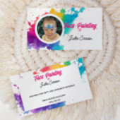 Farbenfrohe Foto-Gesichtspainter Visitenkarte