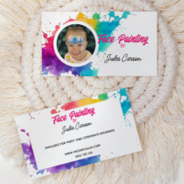 Farbenfrohe Foto-Gesichtspainter Visitenkarte