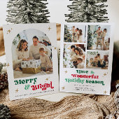 Farbenfrohe Foto Holiday Card Boho Weihnachten hel