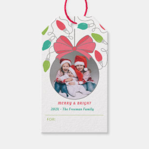 Farbenfrohe Foto Weihnachtsgeschenke Tags Geschenkanhänger