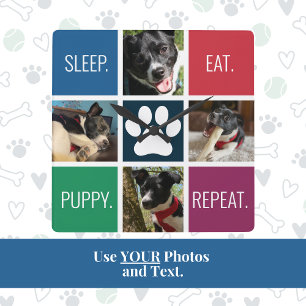 Farbenfrohe Fotos Animal Lover's moderne geometris Quadratische Wanduhr