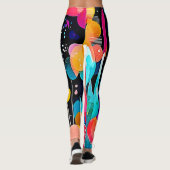 Farbenfrohe Fox Abstrakt Art Leggings (Rückseite)