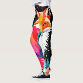 Farbenfrohe Fox Abstrakt Art Leggings (Links)
