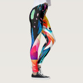 Farbenfrohe Fox Abstrakt Art Leggings (Rechts)
